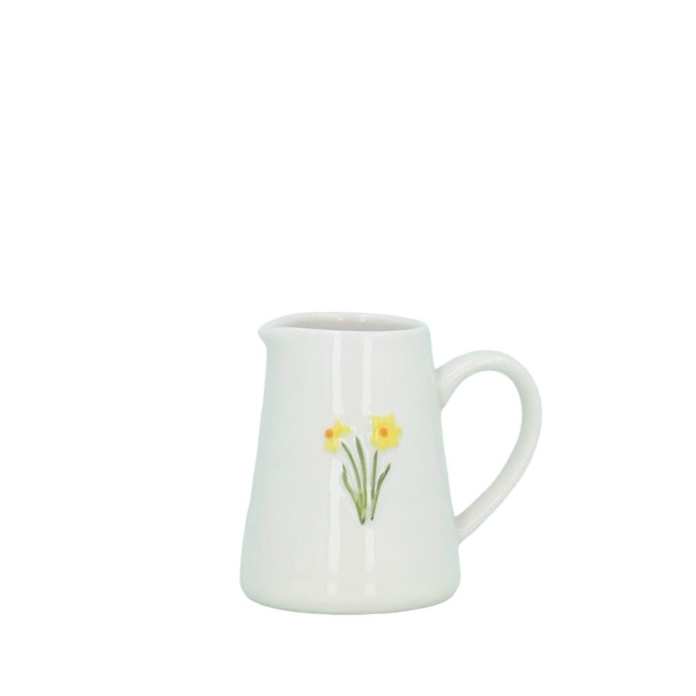 Gisela Graham Stoneware Mini Jug Embossed Daffodil